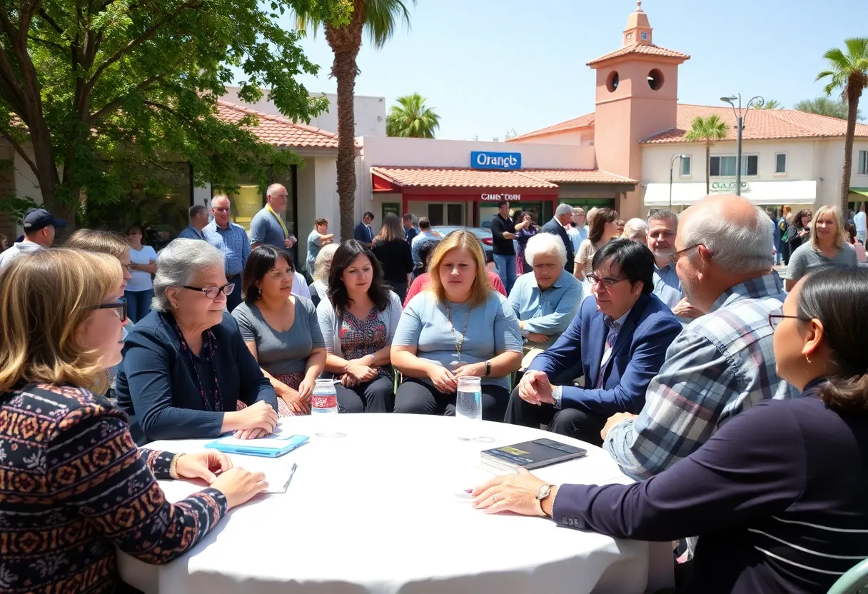 Residents engaging in a community meeting in Orange County