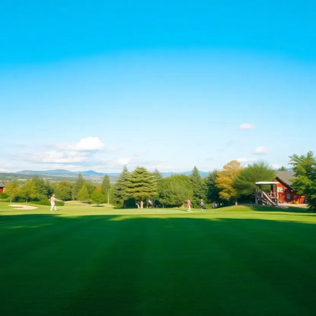 A diverse group of golfers enjoying a sunny day on the golf course.