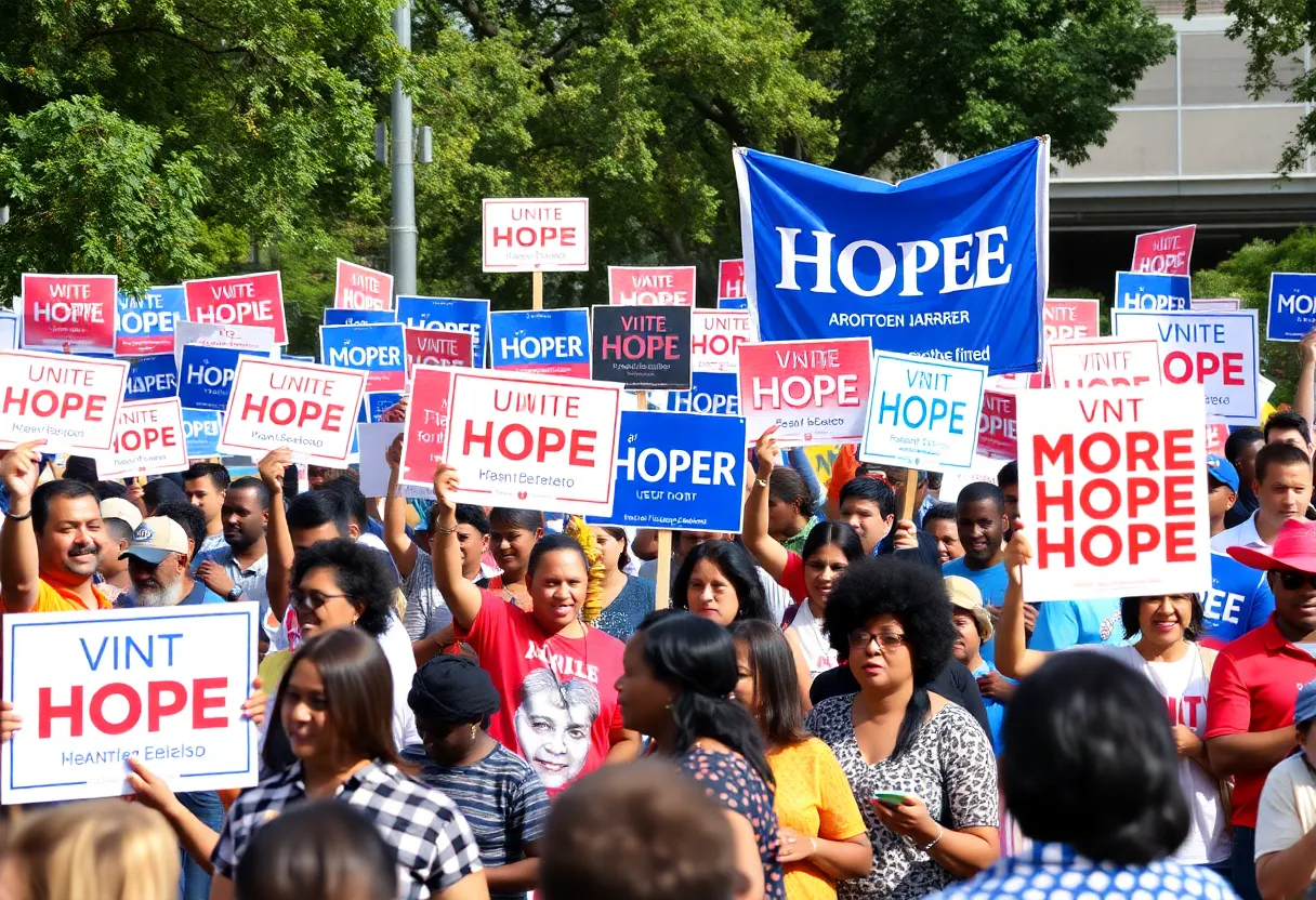 A community rally for the Orange County mayoral election