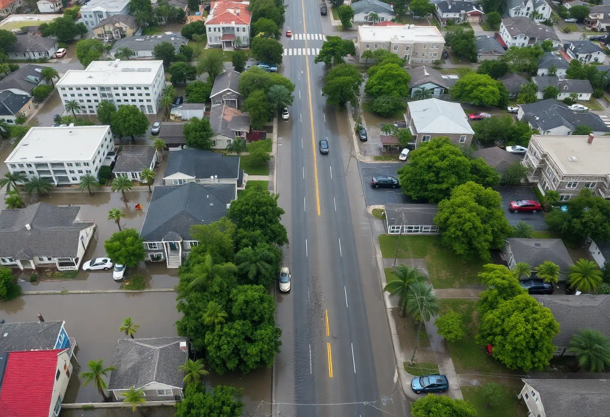 Flooded streets in downtown Orlando