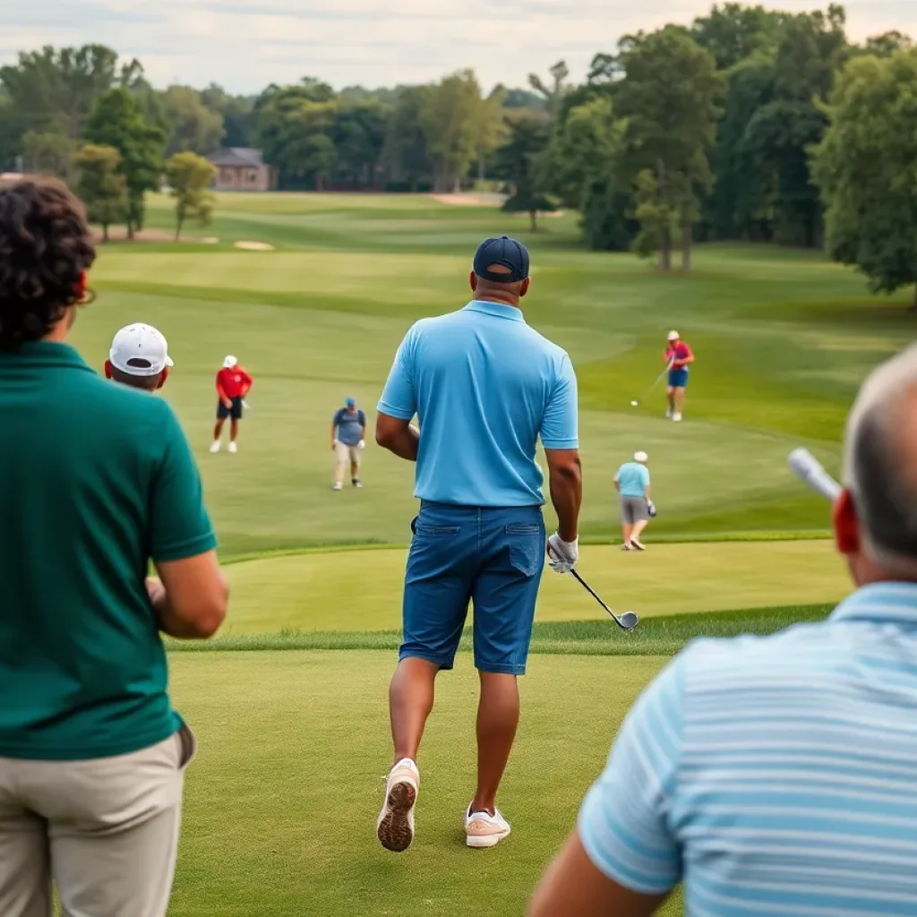 Community event at Jefferson Park Golf Course honoring a golf legend