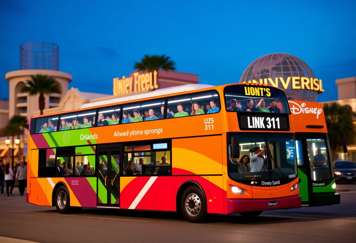 Link 311 bus service connecting Orlando International Airport to attractions