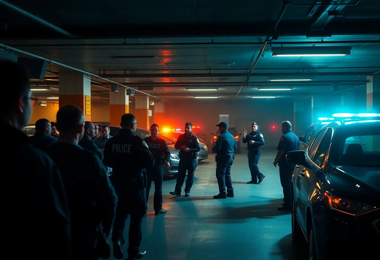 Police intervention at a parking garage in Orlando