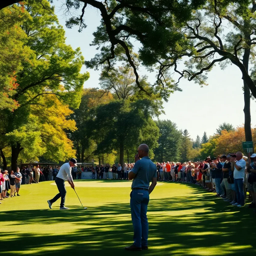 Golfers competing in a tournament at Arnold Palmer Invitational