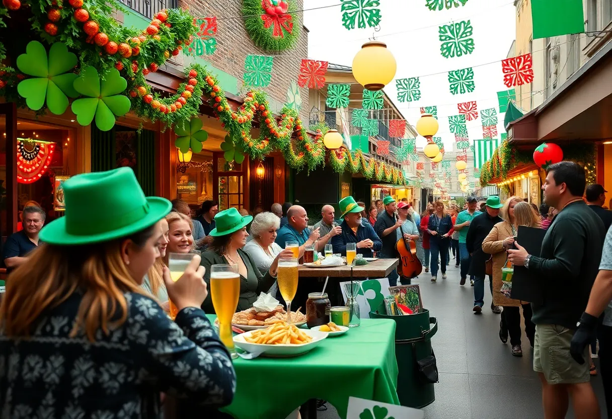 Crowd enjoying St. Patrick's Day festivities in Orlando