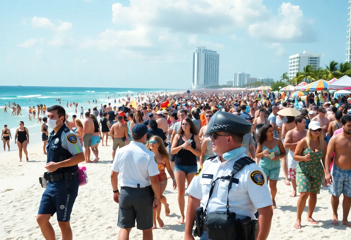 Crowd at Sunny Isles Beach
