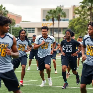 College athletes training on the UCF campus