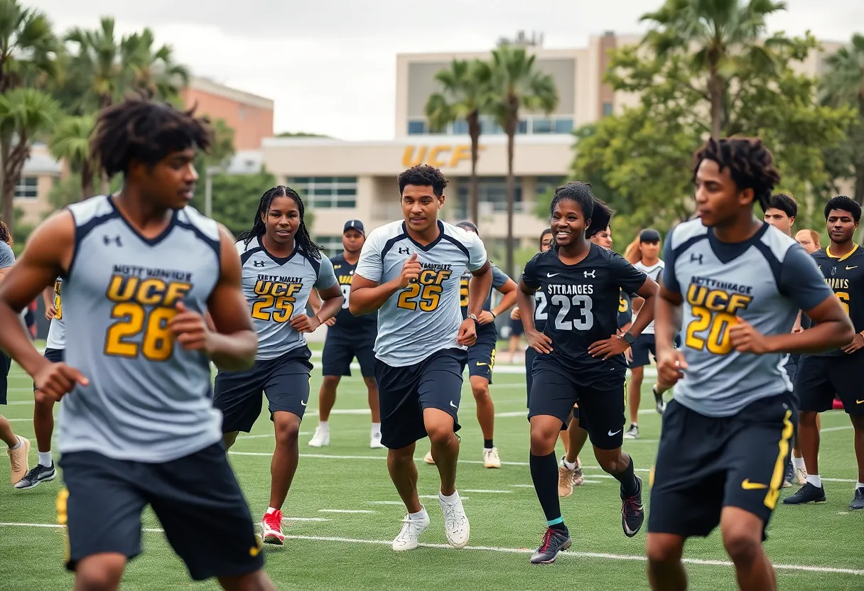 College athletes training on the UCF campus