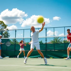 UCF women's tennis team competing on the court