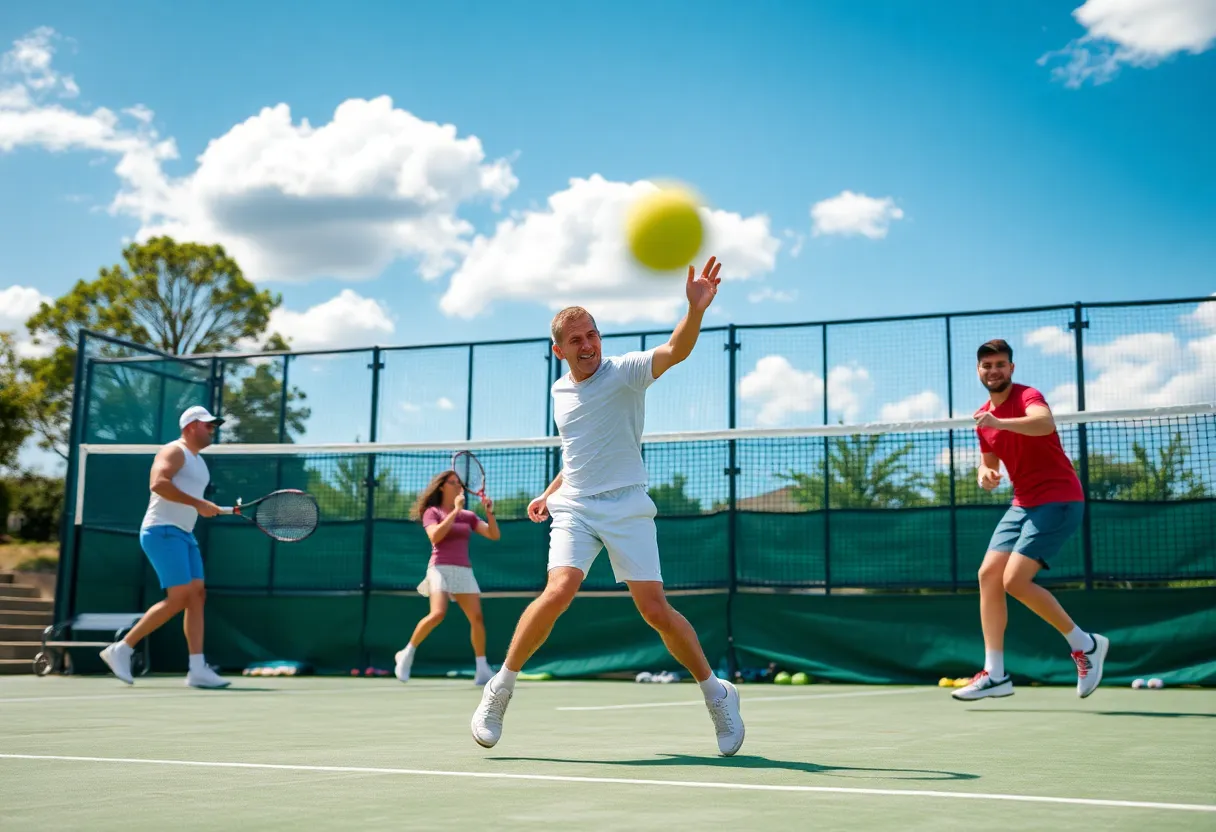 UCF women's tennis team competing on the court