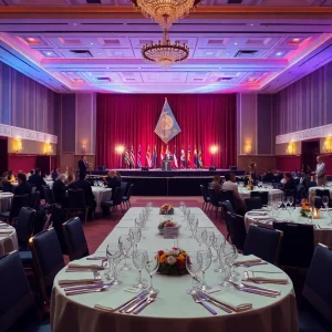 WHCA Dinner Stage Setup