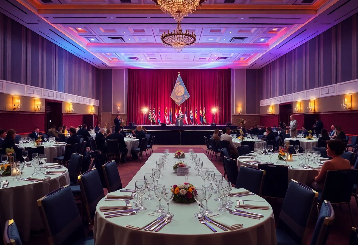 WHCA Dinner Stage Setup