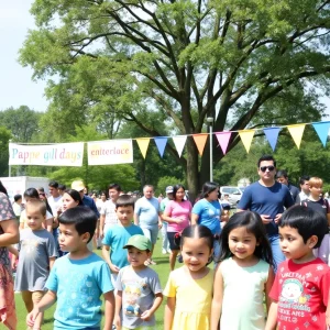 Families celebrating at the 20th Annual Autism Walk in Orange County