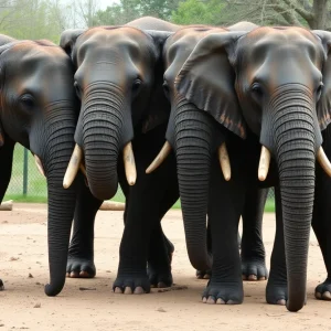 African Elephants Protecting Each Other