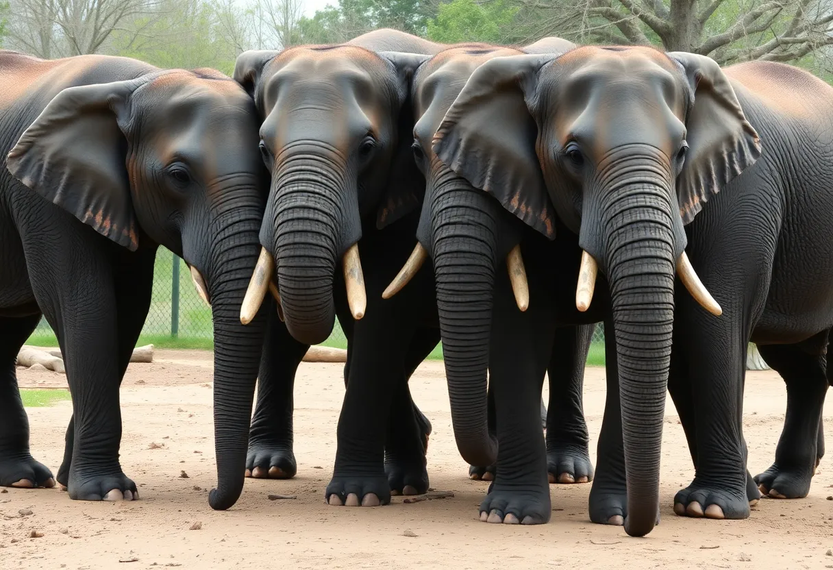 African Elephants Protecting Each Other