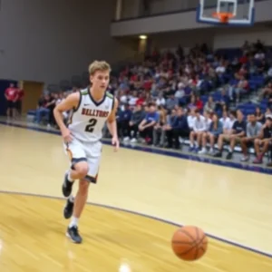 Basketball player showcasing skills on the court