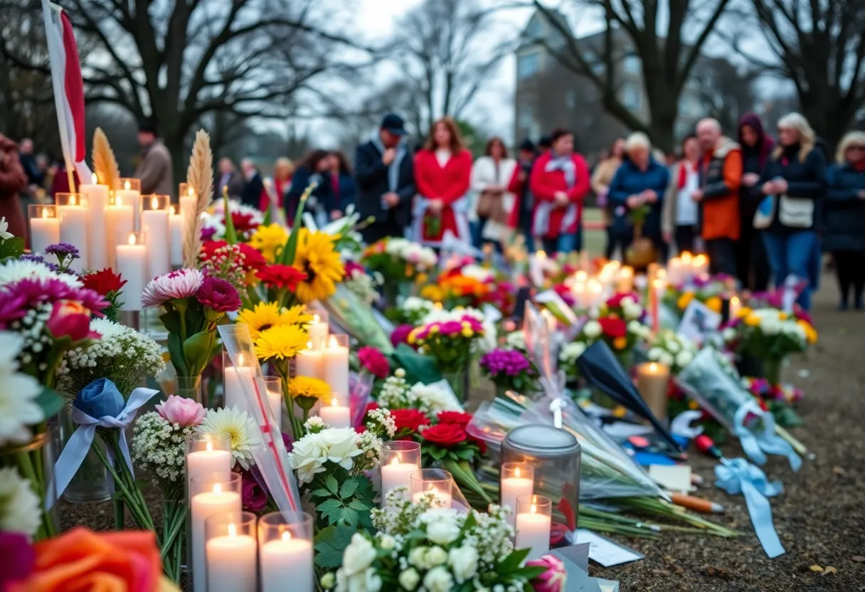 A memorial display honoring Gerald Sincebaugh in the Auburn community.