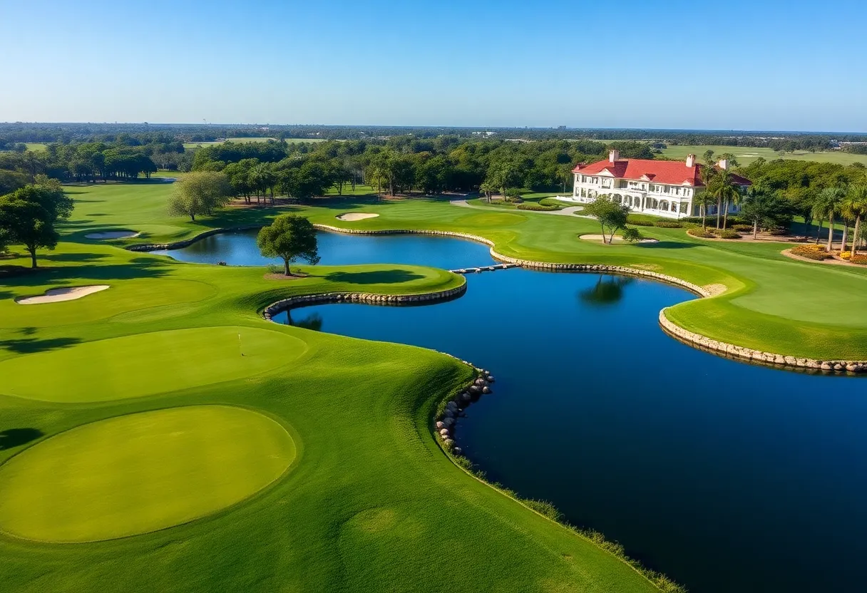 Beautiful view of Bay Hill Club & Lodge golf course during a tournament
