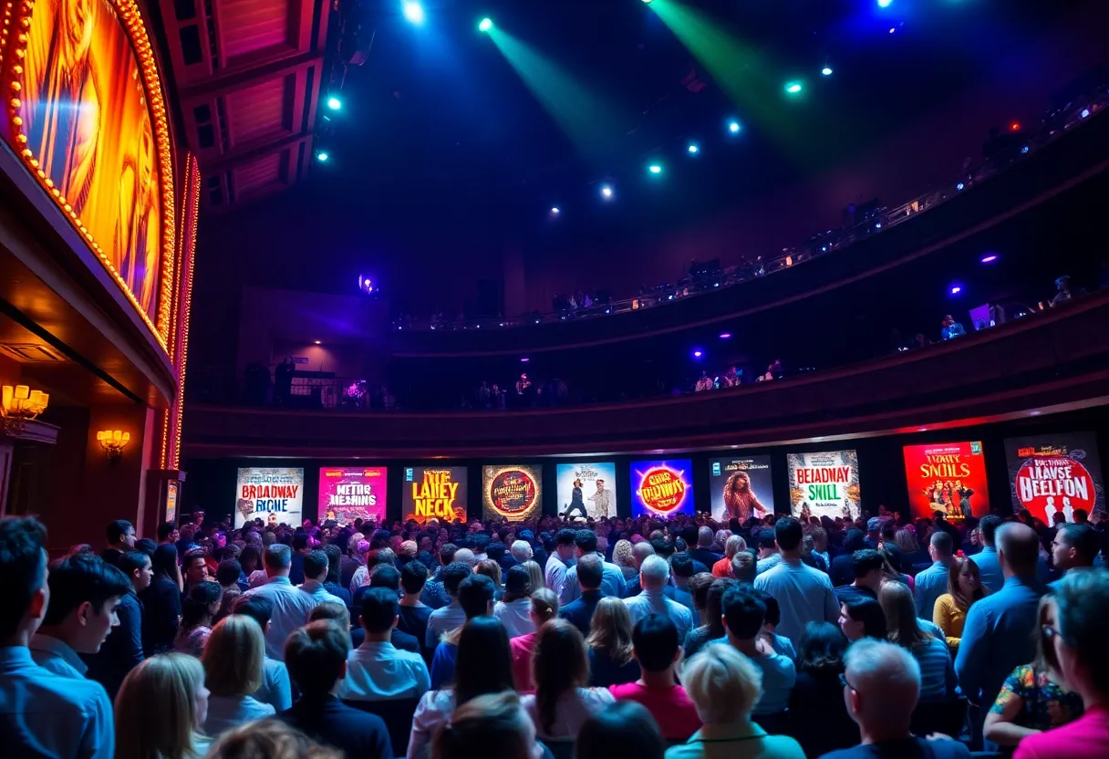 A collage of Broadway show posters for the 2025-26 season at the Dr. Phillips Center in Orlando.