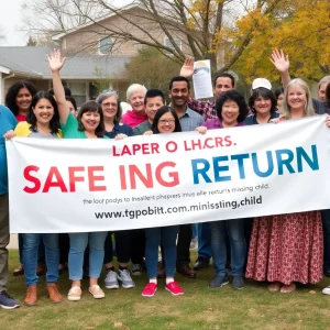Community celebration for the safe return of a missing child.