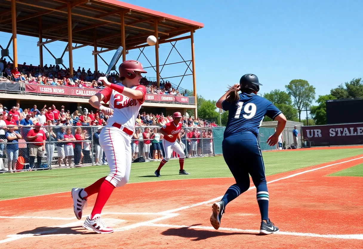 Oklahoma State Cowgirls Softball players celebrating a victory
