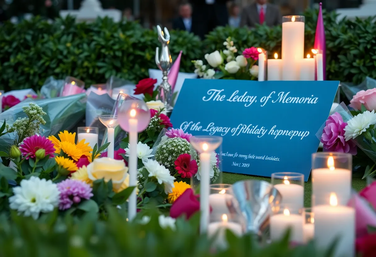 Memorial setup for David Siegel in Orlando