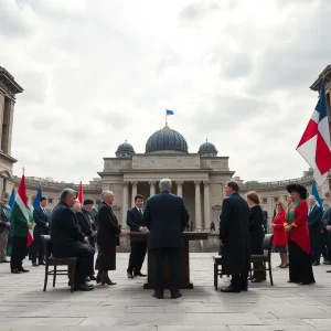 Diplomatic Meeting before Funeral
