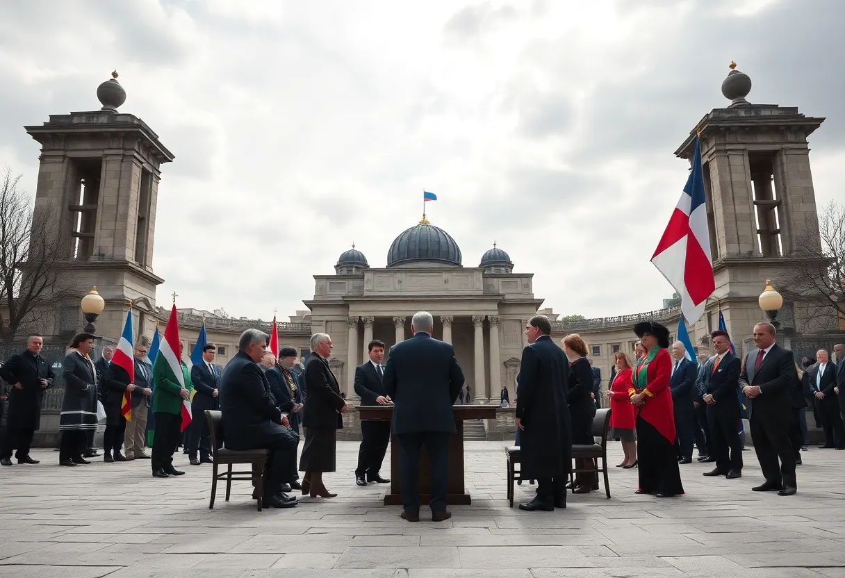 Diplomatic Meeting before Funeral