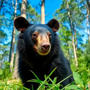 Florida Black Bear in its Habitat