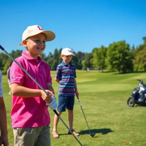 Junior golfers competing at the FJT PGA National Open