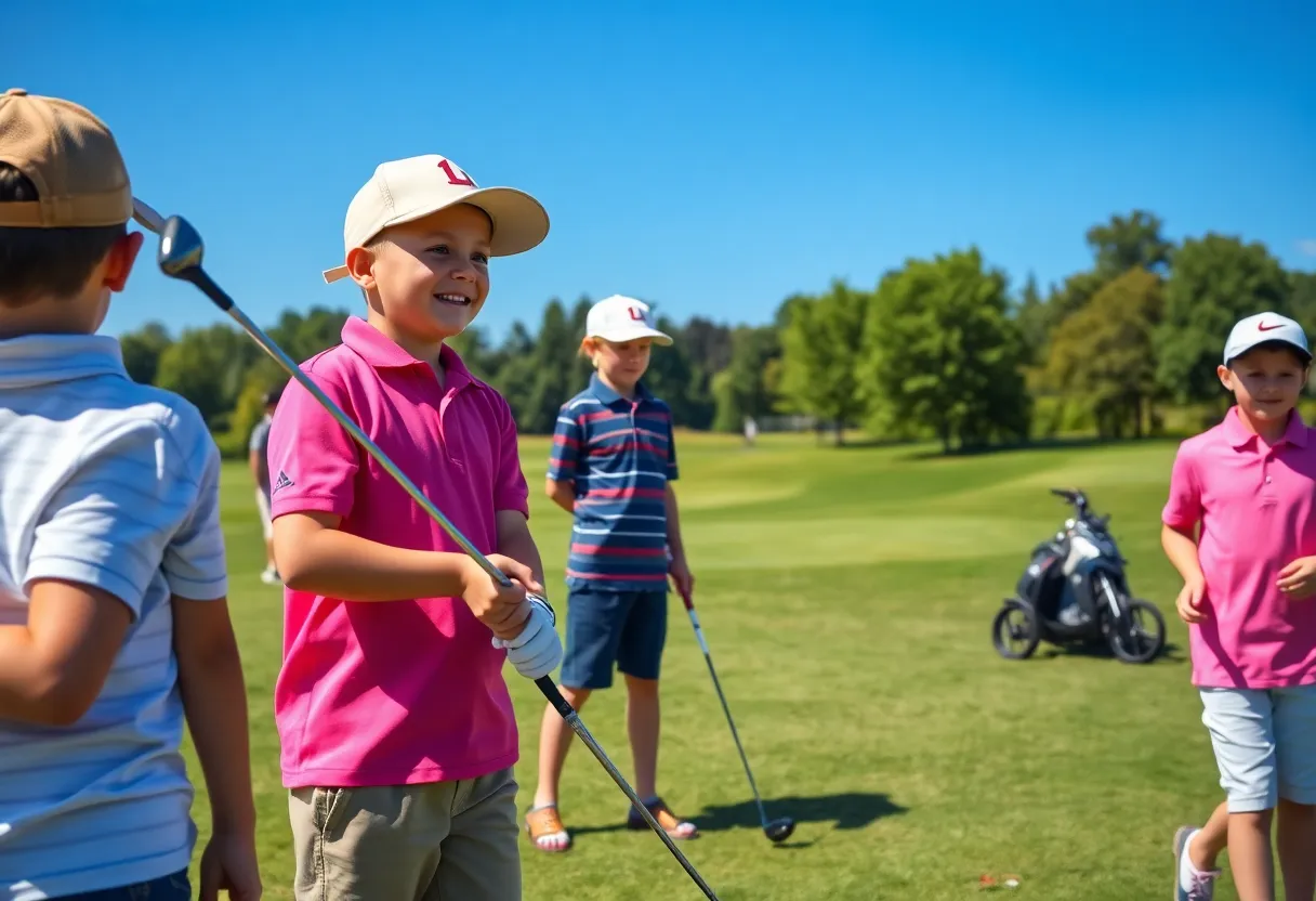 Junior golfers competing at the FJT PGA National Open