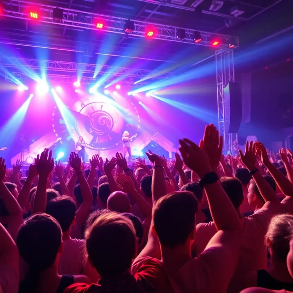 Audience enjoying Kylie Minogue's Tension Tour concert in Orlando