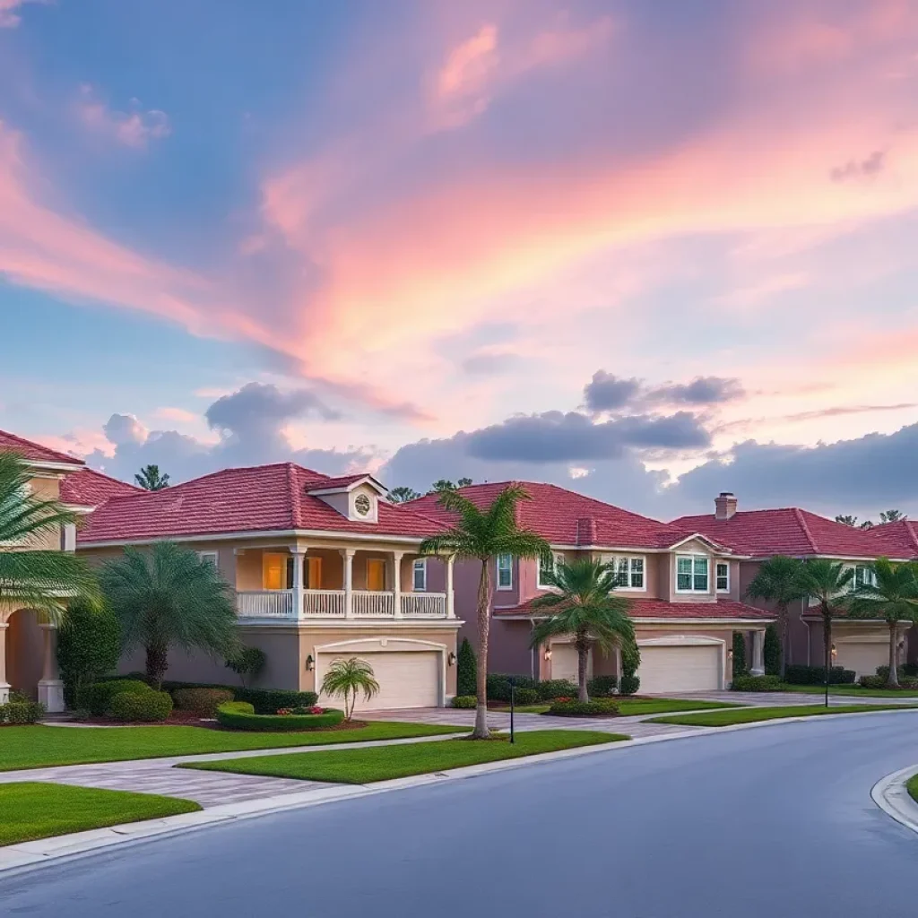 Beautiful luxury homes with green landscaping in Dr. Phillips, Orlando