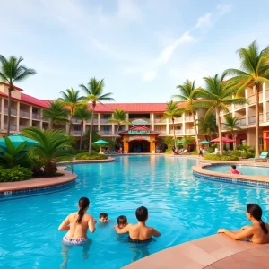 Tropical resort pool at Margaritaville Vacation Club