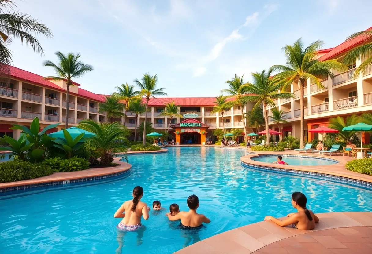 Tropical resort pool at Margaritaville Vacation Club