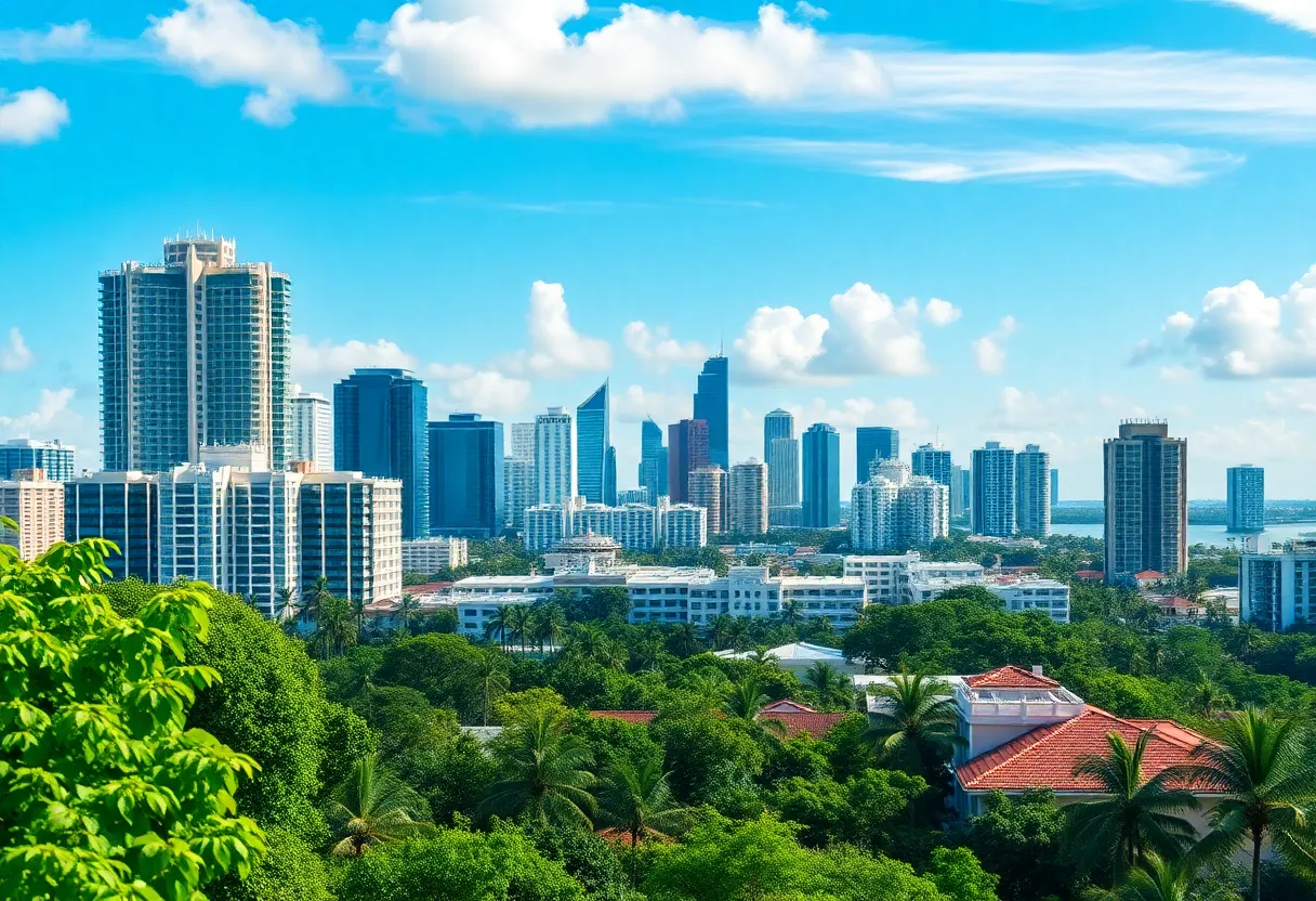 Miami Skyline with Healthcare Symbolism