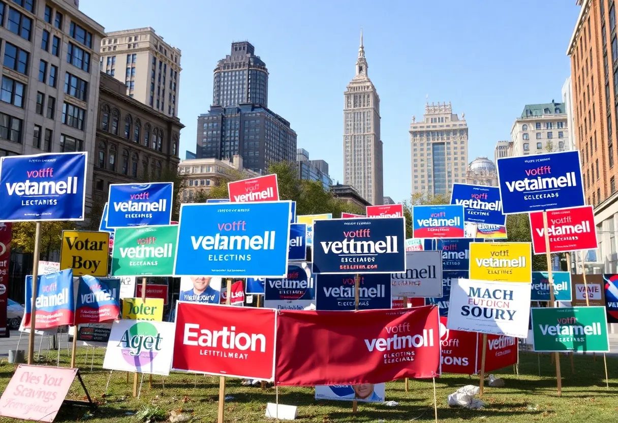 Campaign signs for the Orange County mayoral election