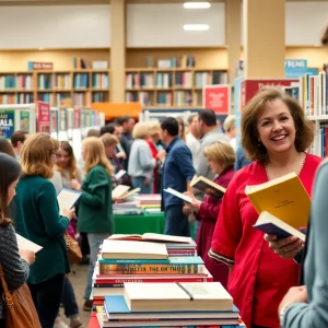 Visitors enjoying the Orlando Book Festival at the library.