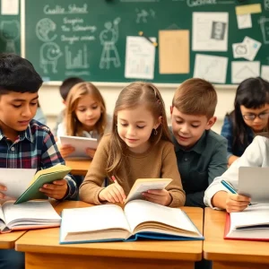 Classroom of students engaged in advanced studies