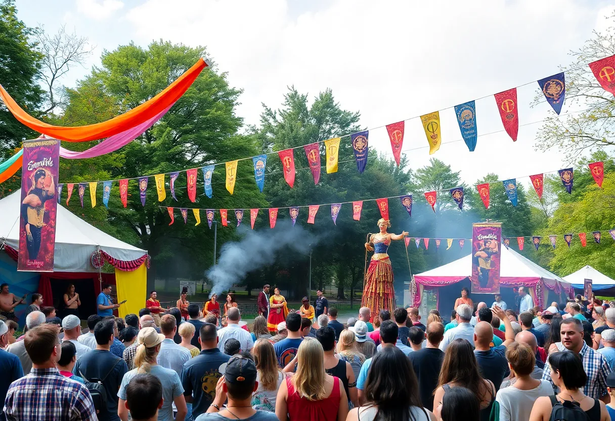 Festival performers and audience at the Orlando International Fringe Theatre Festival