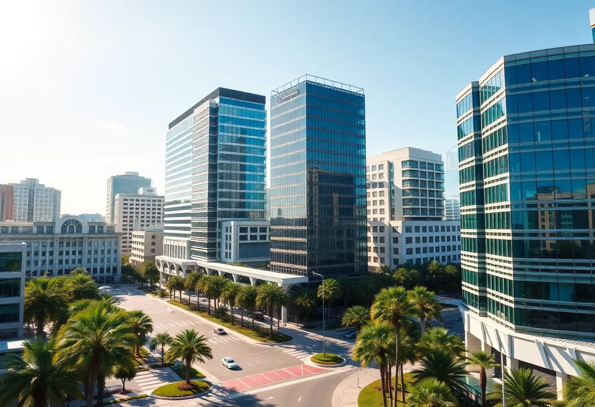 Orlando skyline with office buildings representing business growth
