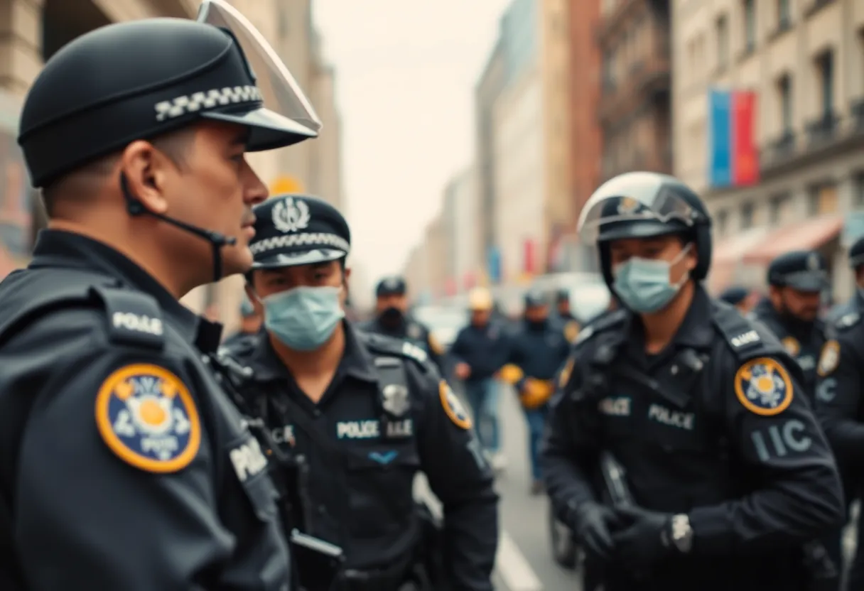 Scene depicting police action in Orlando during an incident.