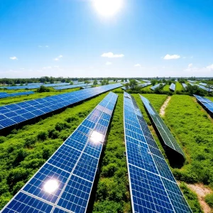Solar panels in the Orlando sun representing renewable energy.