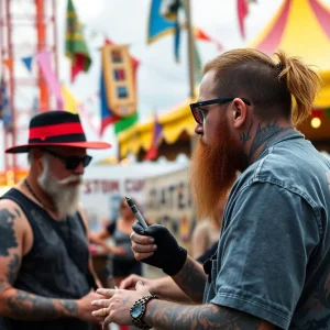 Festival scene at the Orlando Tattoo Arts Festival with artists and attendees