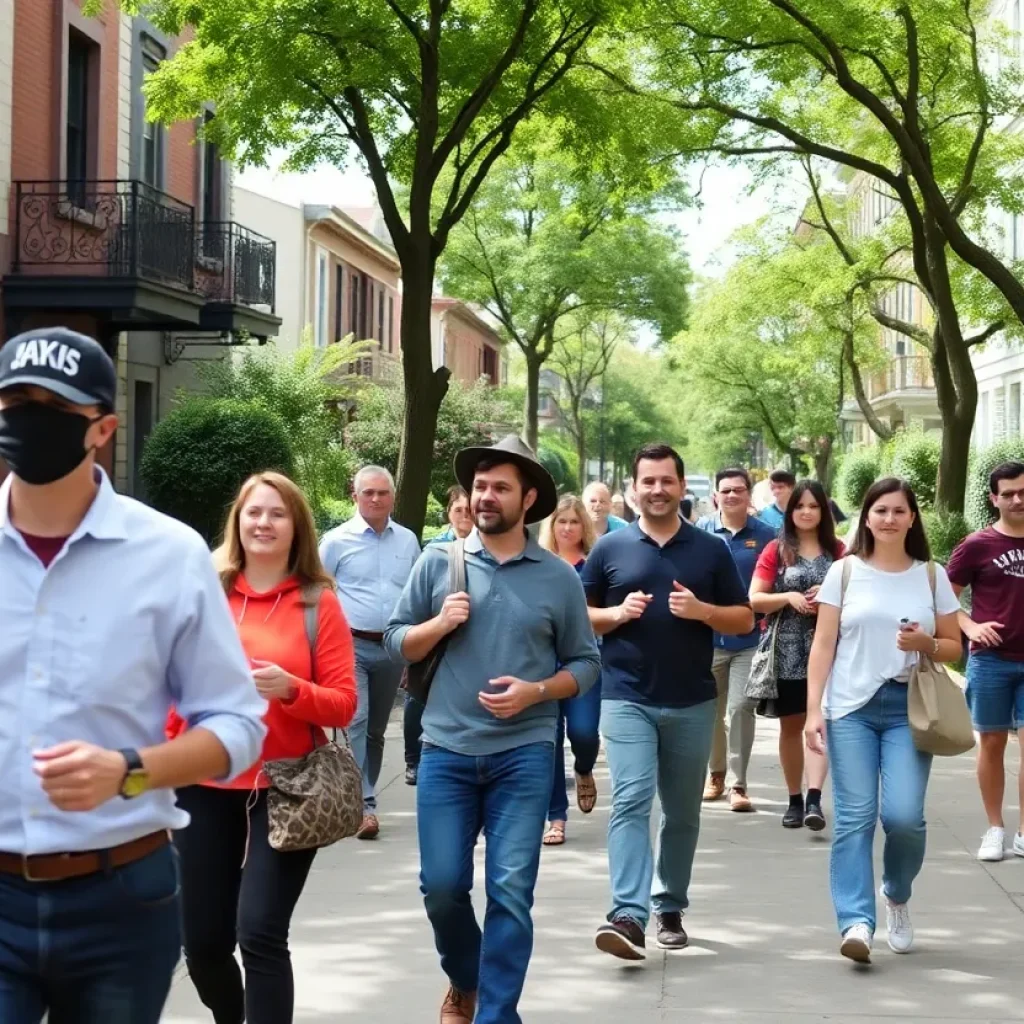 Participants enjoying a walking tour in Orlando's Thornton Park