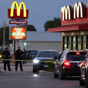 Police activity outside McDonald's in Orlando following a shooting incident.