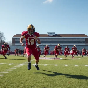 UCF Football players in action during spring camp practice