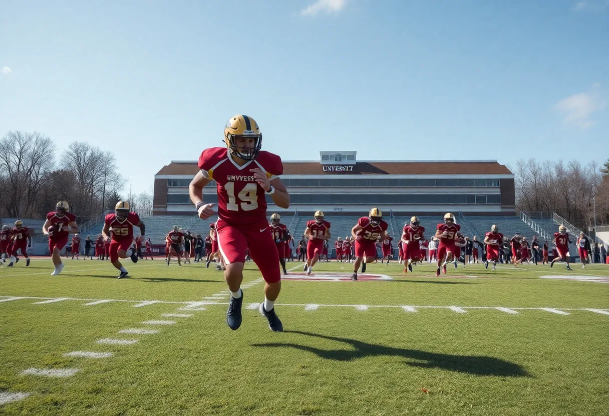 UCF Football players in action during spring camp practice