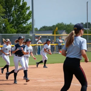 UCF Knights softball team celebrating a victory on the field