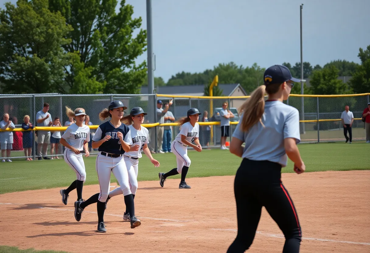 UCF Knights softball team celebrating a victory on the field